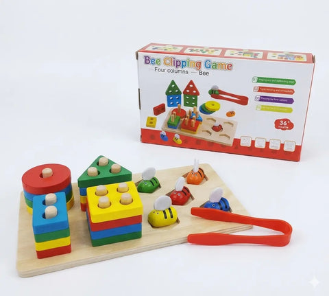 Bee Clipping Game With Gemoteric Shapes