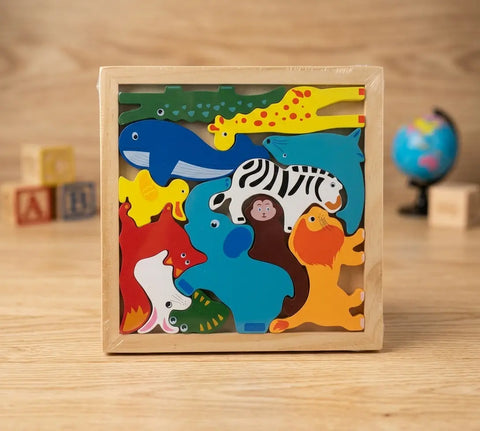 Kids Wooden Puzzle, Fruits, Animals Puzzle