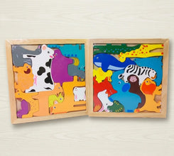 Kids Wooden Puzzle, Fruits, Animals Puzzle