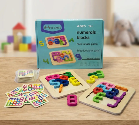 Wooden Numerals Blocks Puzzle Game For Kids